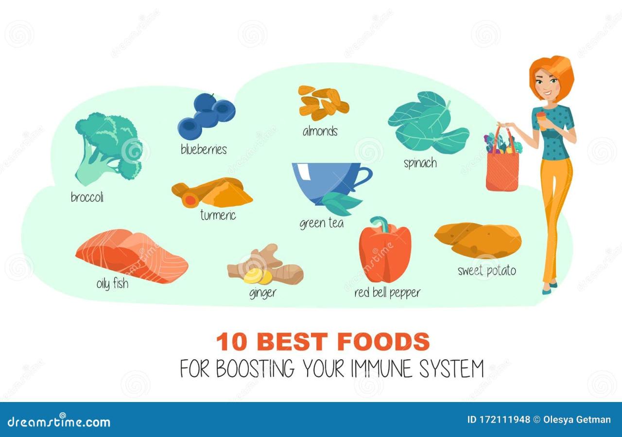 Ten Best Products for Immune Health. Vector Stock Vector - Illustration ...
