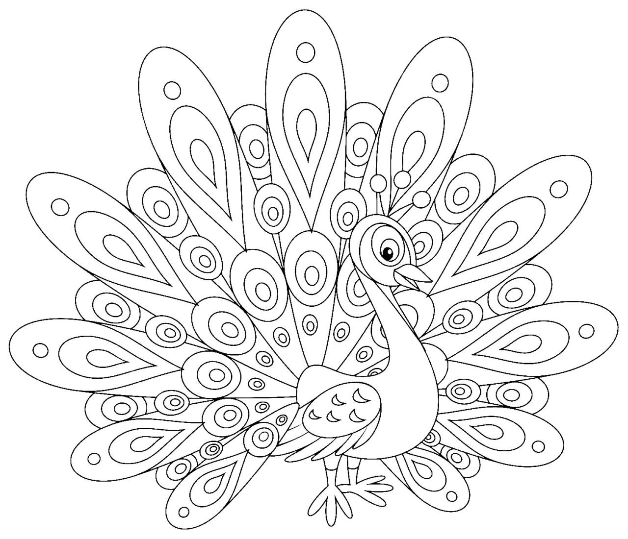 Peacock coloring page for children - Peacock Coloring Pages Where To Find Authentic Local Food While Traveling
